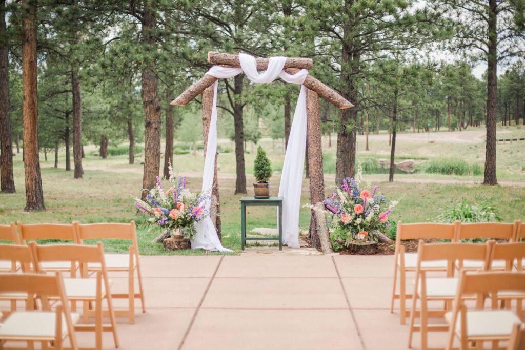 An outdoor rustic wedding venue in Colorado Springs