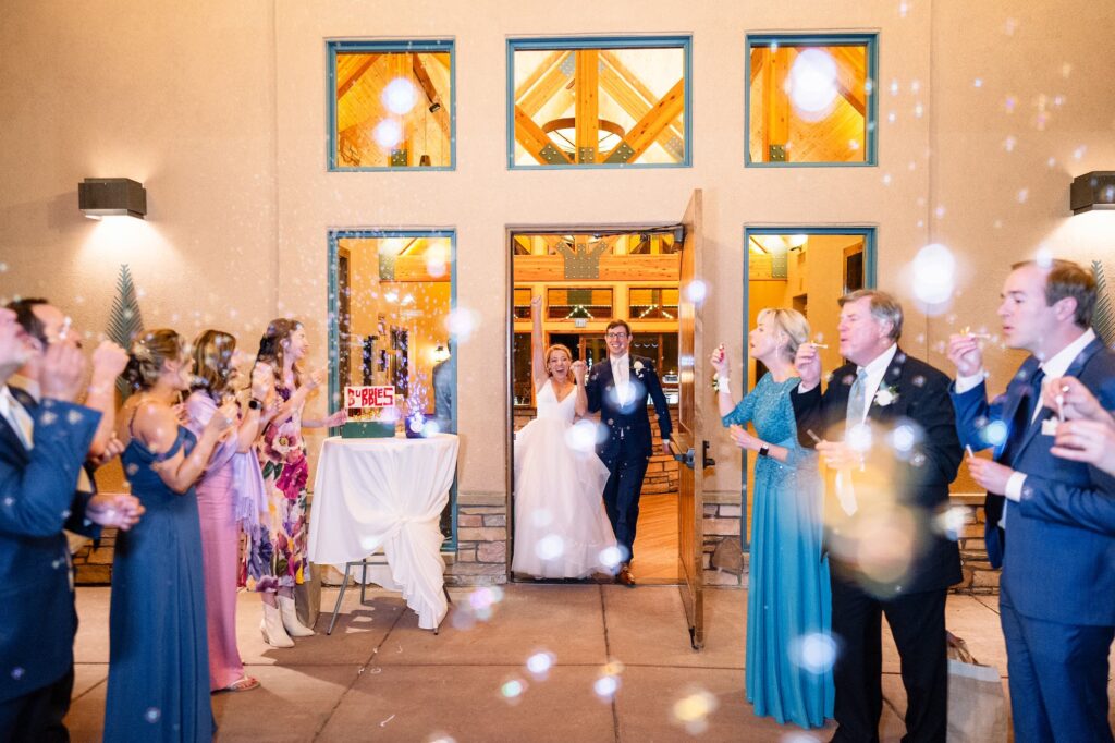 A wedding reception hosted at The Lodge at Cathedral Pines the best of all wedding venues in Colorado Springs