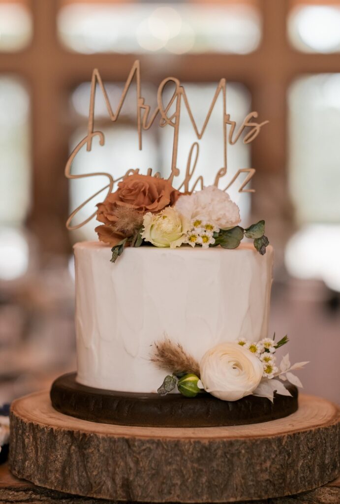 cake at wedding vow renewal venue
