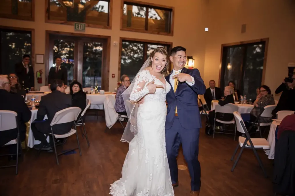 Couple at wedding reception