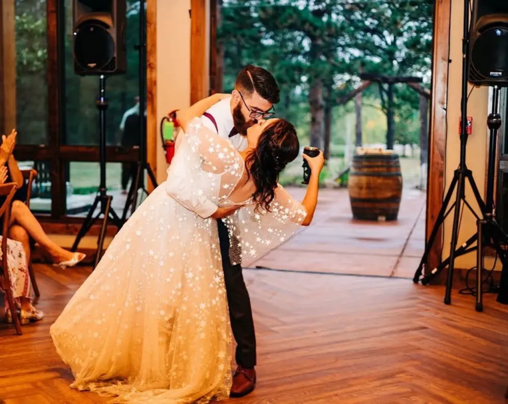 Couple dancing at wedding reception