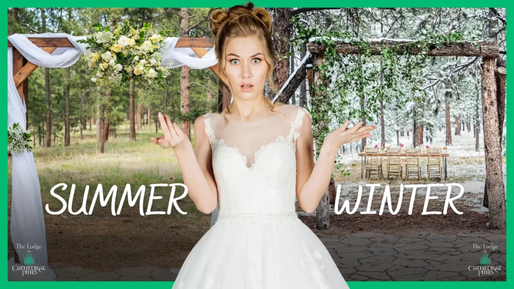 Bride deciding between a summer vs winter wedding