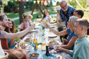 Family throwing a nice graduation part on a budget at The Lodge at Cathedral Pines