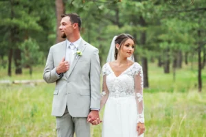 Bride and groom during wedding season in Colorado Springs