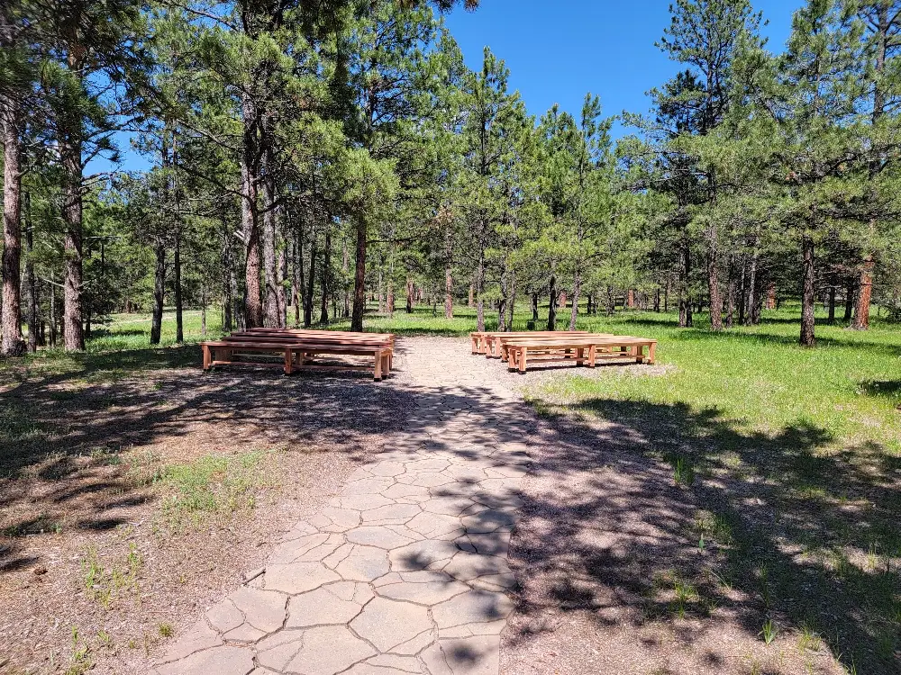New benches at The Lodge at Cathedral Pines