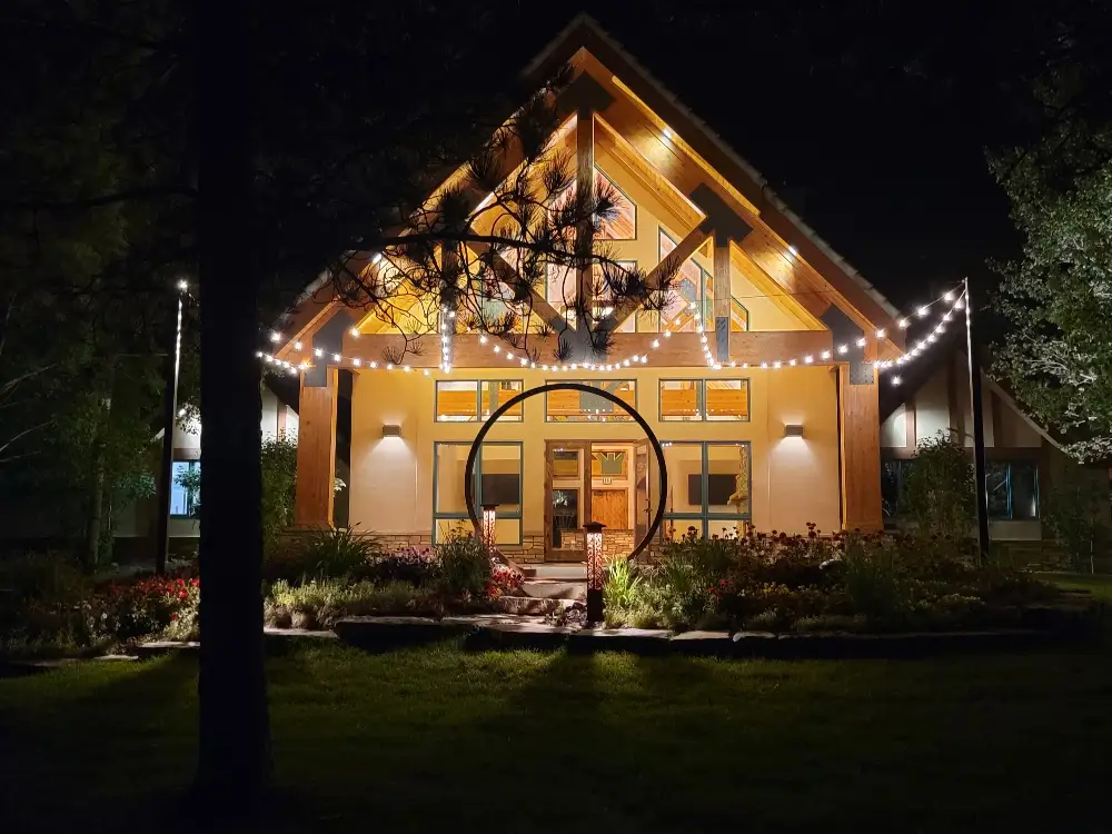 New lighting for evening events at The Lodge at Cathedral Pines