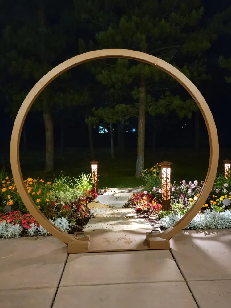 Ceremony lighting at The Lodge at Cathedral Pines 