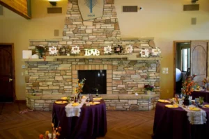 A bridal shower set up at The Lodge at Cathedral Pines
