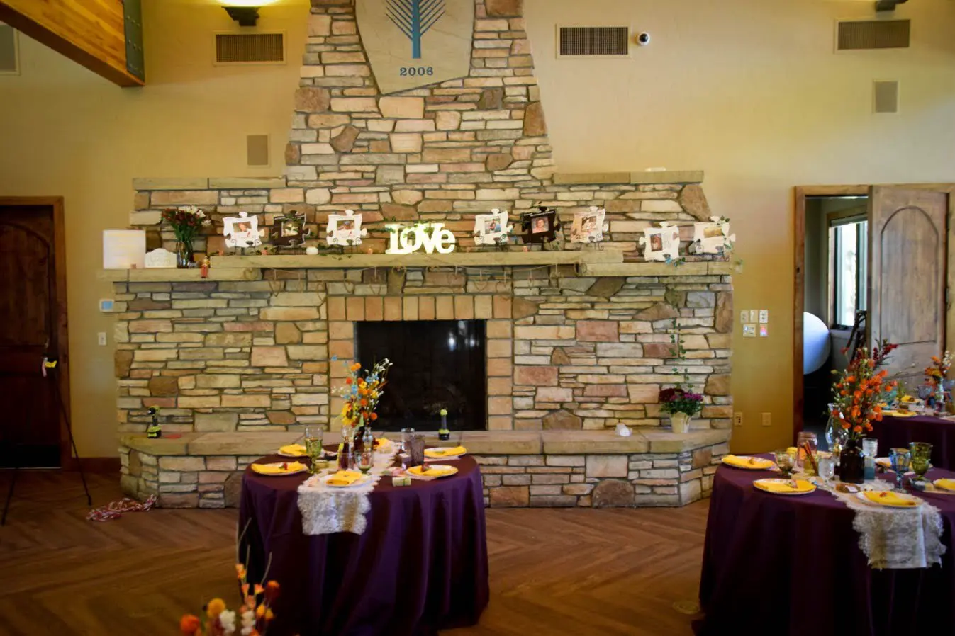 A bridal shower set up at The Lodge at Cathedral Pines