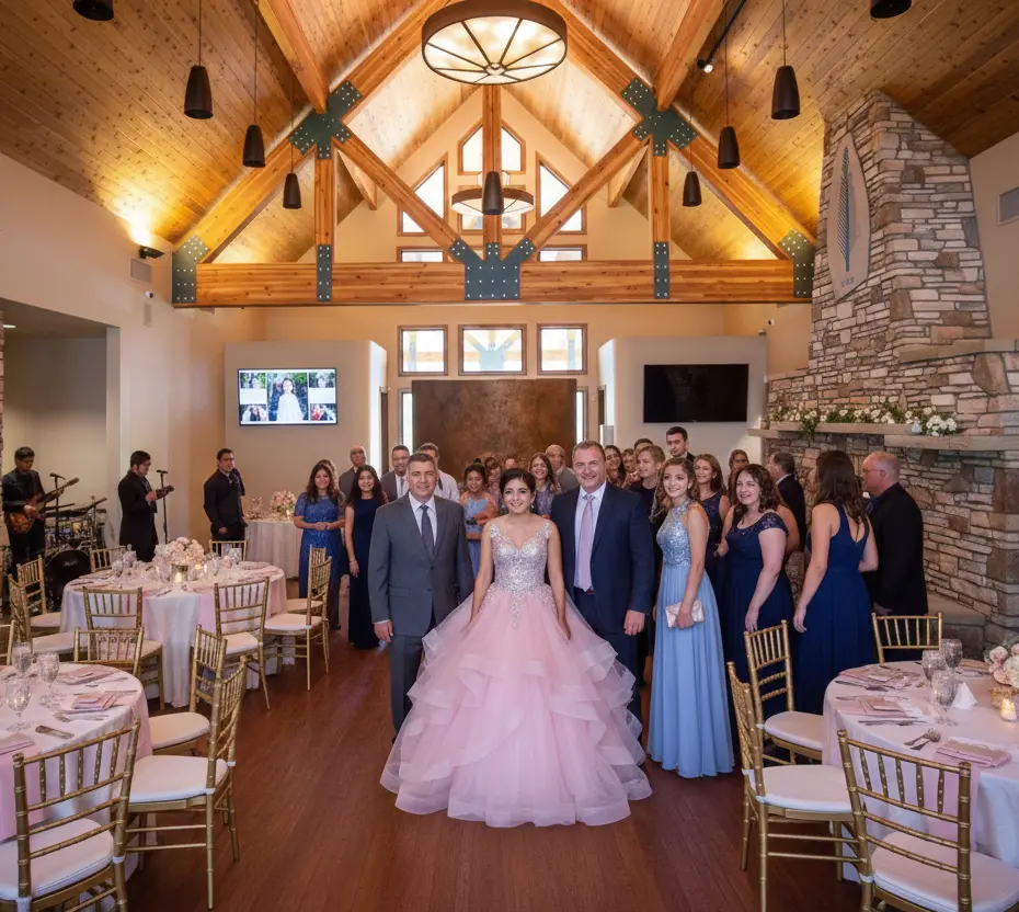 A Quinceañera hosted at The Lodge at Cathedral Pines