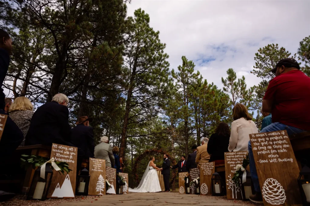 A micro wedding in Colorado Springs at The Lodge at Cathedral Pines